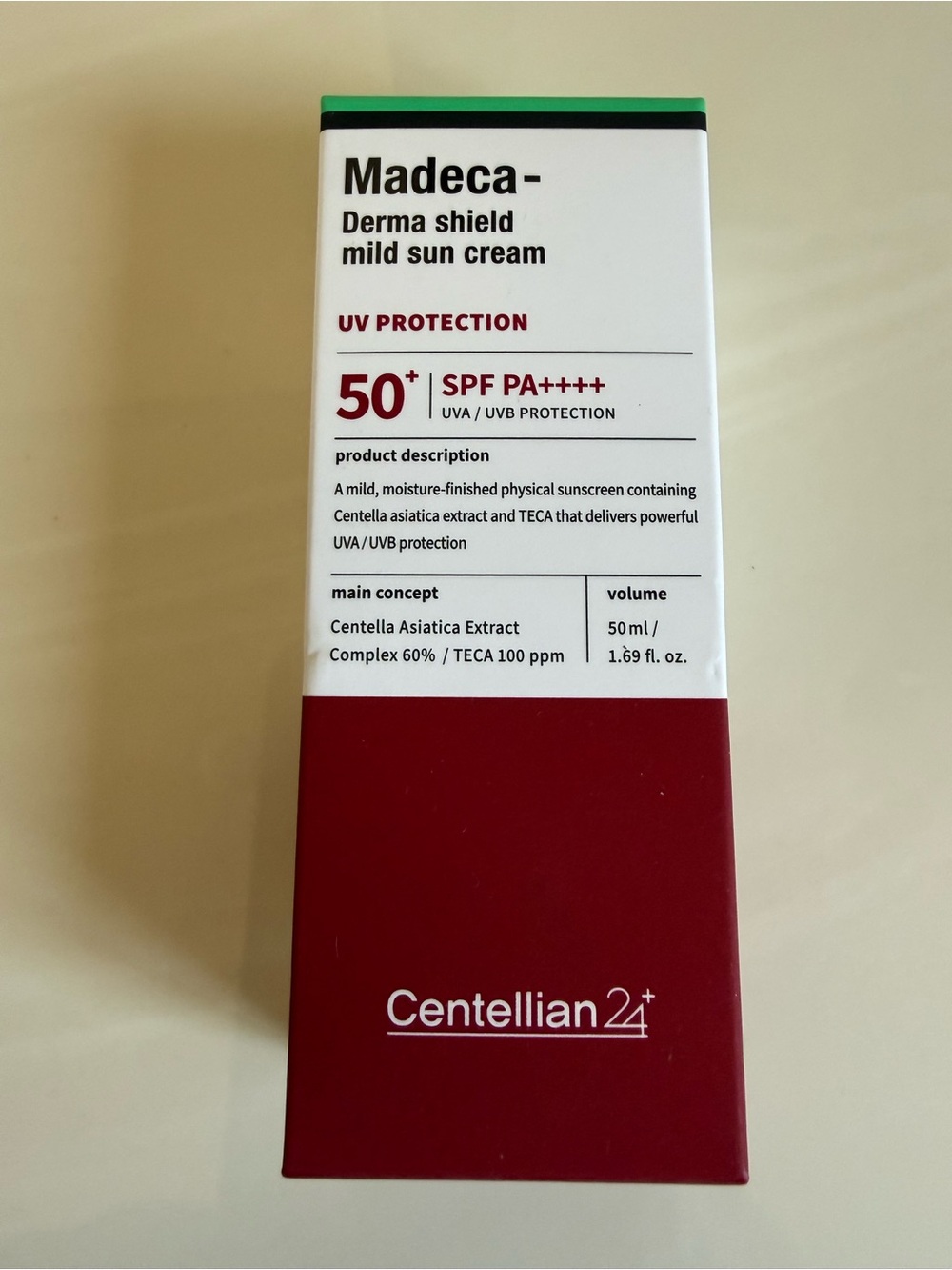 New Centellian24 Madeca-Derma Shield Mild Sun Cream SPF 50+